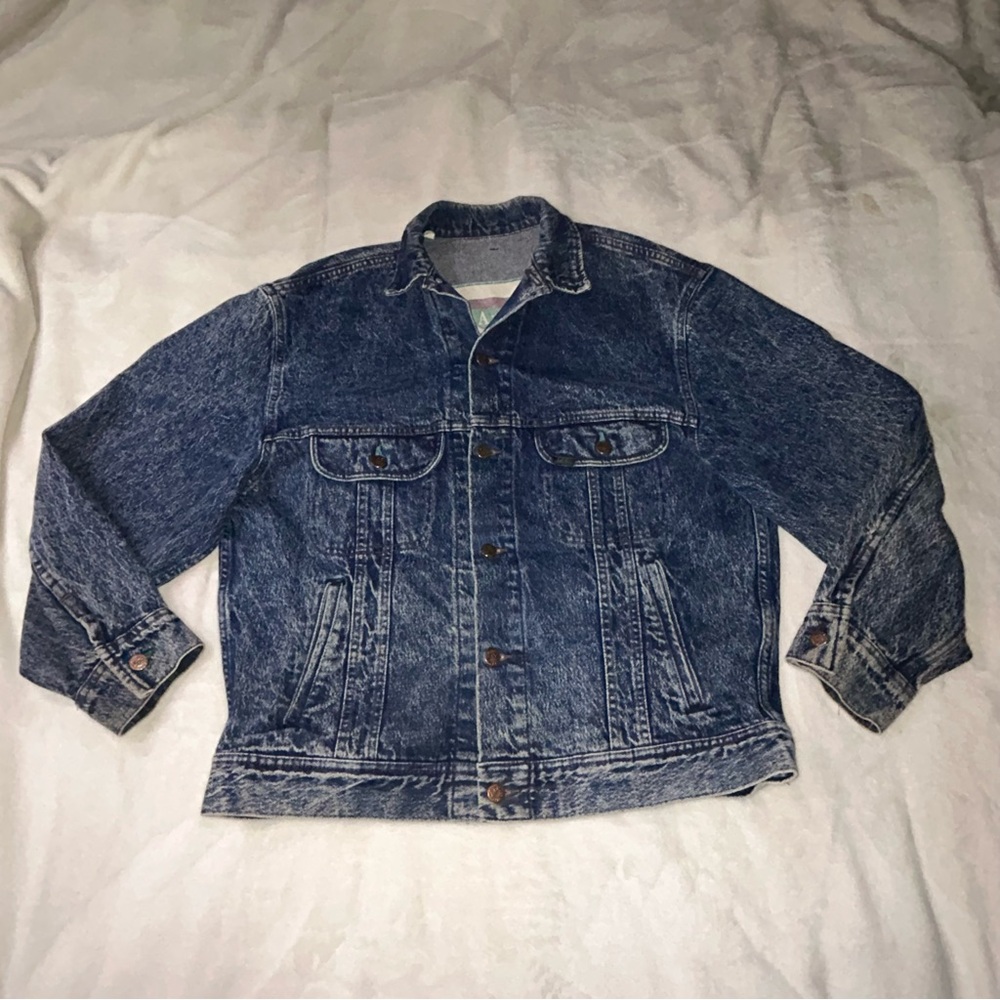 Lee Riders Vintage 80s Blue Denim Trucker Jacket Mens 40 Regular Medium